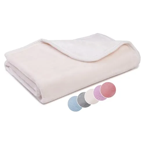 liebling Kuscheldecke Kids Cashmere Feeling Kinder Decke 100 x 150 cm, Wollweiß, Premium Sofa Decke, Dicke warme Wohndecke, 500 gr. / m²