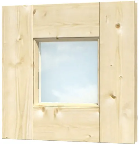 Skanholz Fenster 40 x 40 cm beige - Zubehör für Gartenhäuser, hochwertiges Echtglas und langlebige Fichte für optimale Lichtverhältnisse und eine ansprechende Optik.