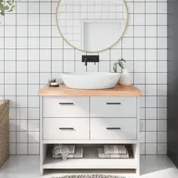 vidaXL Waschtischplatte Hellbraun 100x40 cm aus Massivholz in braun von vidaXL