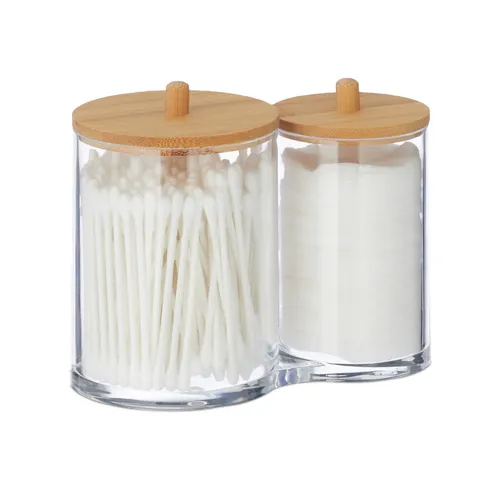 Wattestäbchen behälter  Wattepad-Spender Bad-Organizer transparent langlebig
