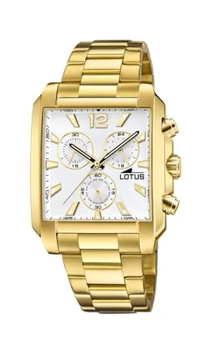 Lotus Herren Analog Uhr Edelstahl 316L Gold - Quarz - Chronograph - Mineralglas - 5 ATM Wasserdicht 18853/1 Special Prices