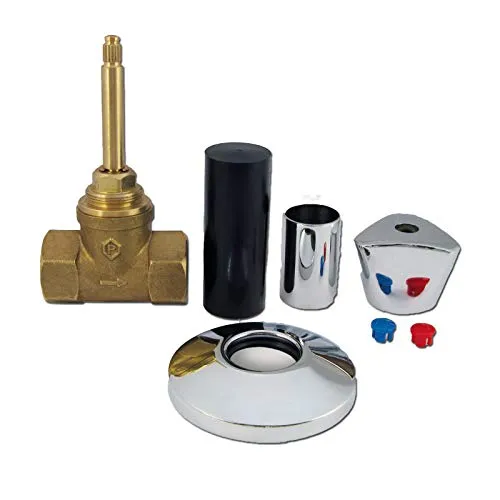 Messing Unterputzventil 1/2 Zoll - Zuverlässiges Abstellventil - Absperrventil mit 1/2' Gewinde und kompakter Baulänge von 52 mm, ideal für zuverlässige Wasserabsperrung in Ihrem Zuhause.