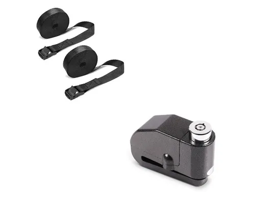 Tourtecs Sitzbank Set Bremsscheibenschloss + Spanngurt S1
