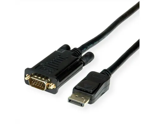 VALUE Kabel DisplayPort-VGA, DP ST - VGA ST DisplayPort Männlich (Stecker) zu HD D-Sub 15-polig (HD-15), VGA Männlich (Stecker), 100.0 cm