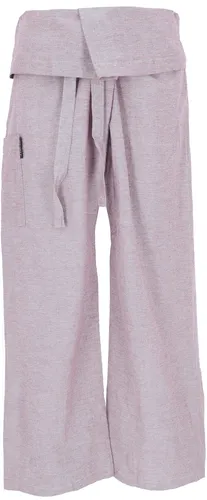 Thai Fischerhose aus fester Baumwolle - Ethno Style - Hosen aus 100% Baumwolle im Ethno-Stil, ideal für Yoga und Freizeit, fair gehandelt in Nepal, Unigröße und weit geschnitten für perfekten Tragekomfort.