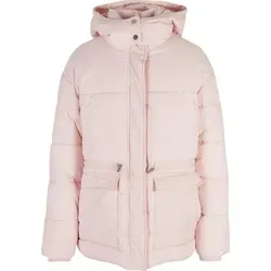 Urban Classics Damen Waisted Puffer Jacket in Pink, XS - Stylische Funktionsjacke für Damen, gefüttert und warm mit Kapuze, ideal für kalte Wintertage. Loose Fit für optimalen Komfort und praktische Taschen für deine Essentials.
