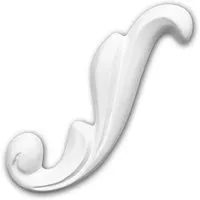 PROFHOME 160108 Zierelement dekoratives Element Stuckdekor aus Polyurethan 2,8 cm x 8,2 cm x 8,0 cm Weiß