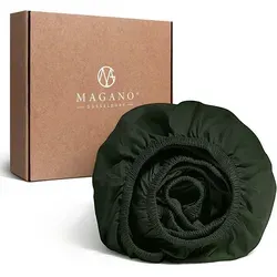MAGANO Spannbettlaken Premium Bettlaken, Gummizug: rundum, Ultra weich, Knitterarm, Hypoallergen grün 160 cm x 200 cm
