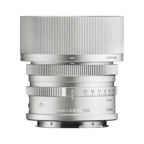 Sigma 45mm f2,8 DG Contemporary L-Mount Silber - Kameraobjektive mit L-Mount-Anschluss, ideal für kreative Fotografie mit kompaktem Design und hervorragender Bildqualität.
