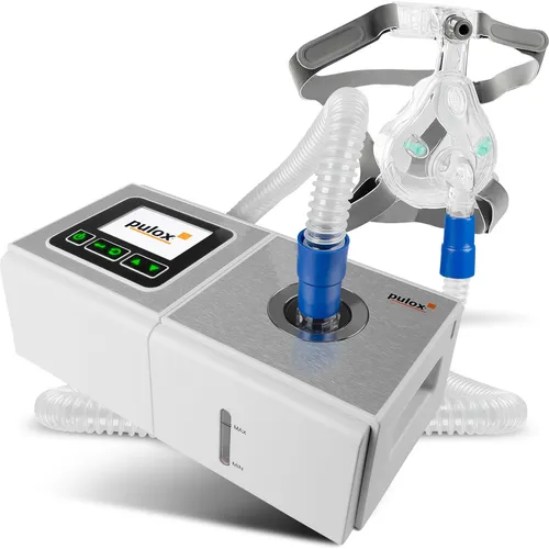 Pulox Auto CPAP Schlafapnoe Therapiegerät mit Gesichtsmaske