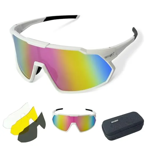 TWO-X Sportbrille Speed verspiegelt Laufbrille Fahrradbrille Rad-Sonnenbrille Half Weiss pink