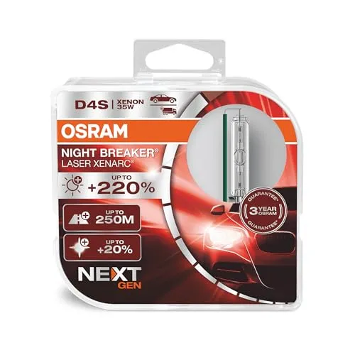 Ams-Osram XENARC® NIGHT BREAKER® LASER Glühlampe 66440XNN-HCB - Autobeleuchtung mit bis zu 150% mehr Lichtausbeute für optimale Sicht und Sicherheit bei Nachtfahrten.