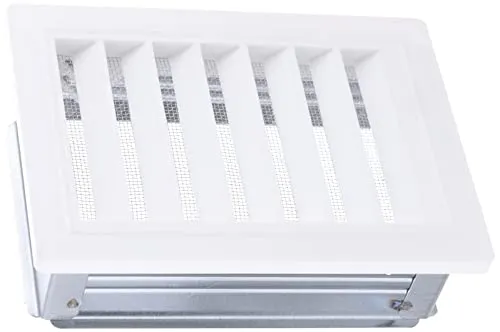 Upmann 50161 Lüftungsgitter Kunstst, Einbaumaß: 100x160 mm. Außenmaß:130x180 mm, weiß