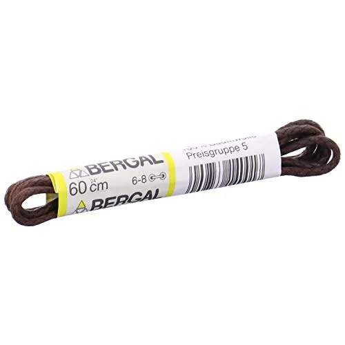 BERGAL 1 Paar Schnürsenkel Dunkelbraun - gewachst - rund - Ø 2,5 mm (60 cm)