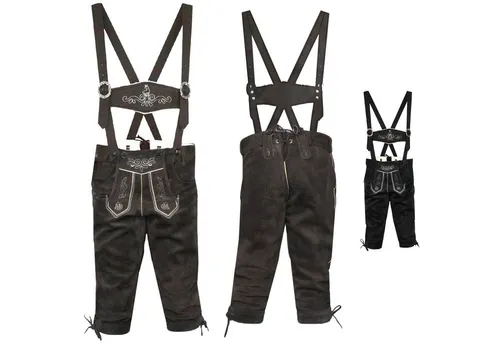 German Wear Trachtenlederhose GW900 Kinder Trachten lederhose mit Hosenträgern