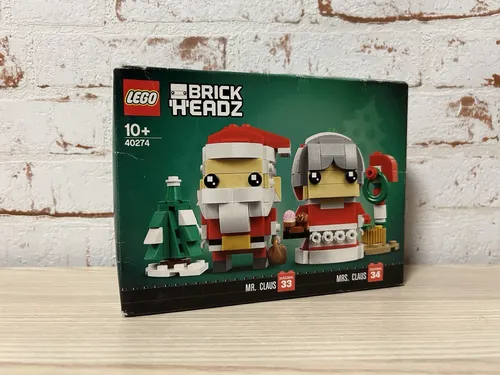 LEGO BrickHeadz 40274 Herr und Frau Weihnachtsmann - LEGO Komplette Sets & Packs, kreatives Bauset für Weihnachtsliebhaber, ideal als Geschenk oder zur Dekoration