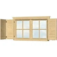 Skan Holz Fensterläden für Doppelfenster 28-DF-01 und 45-DF-03 - Gartenhaus-Zubehör, stilvolle und praktische Fensterläden für Skan Holz Einzelfenster, inklusive Befestigungsmaterial.