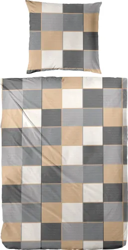 Primera Feinbiber-Bettwäsche Tile, 2-teilig - Bettwäsche-Sets aus 100 % Baumwolle, kuschelweich und ideal für Herbst/Winter. Mit Reißverschluss für einfaches Beziehen, pflegeleicht und nach OEKO-TEX® Standard 100 zertifiziert.