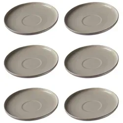 Ritzenhoff & Breker JASPER Kaffeeuntertasse 6er Set - Taupe - Thermobehälter, spülmaschinengeeignet und mit edler Glanz- und Mattglasur für ein stilvolles Kaffeevergnügen.