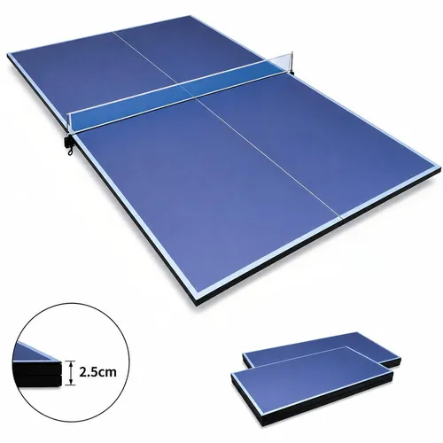 LVHOM Klappbare Tischtennisauflage für Esstisch & Billardtisch, 244x122cm, 12mm MDF in Blau