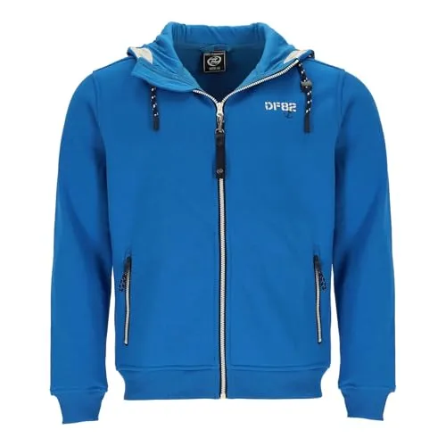 Dry Fashion Herren Sweatjacke Baabe mit Kapuze - Wärmende Kapuzenjacke mit Reißverschluss in Blau Größe 3XL