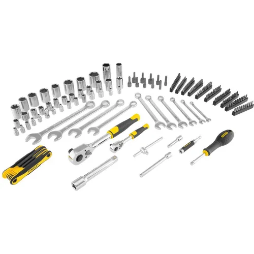 Stanley Steckschlüssel-Satz 175-teilig - Steckschlüsselsatz mit 175 Teilen, inklusive 1/2'' und 1/4'' Umschaltknarren, ideal für vielseitige Anwendungen und professionelle Ansprüche. Robuste Transportbox für einfache Aufbewahrung.