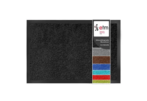 Floordirekt Fußmatte Monochrom, Rutschfeste Schmutzfangmatte Indoor, 30°C Maschinenwaschbar, Rechteckig, Höhe: 7 mm, Geeignet für Trockner & Fußbodenheizungen, UV-Beständig, Antistatisch