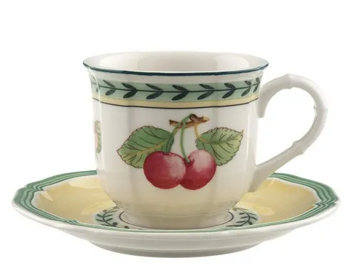 Villeroy & Boch Espressotasse French Garden Fleurence 2tlg. - Premium Porcelain - Espressotassen aus Premium Porcelain, spülmaschinen- und mikrowellensicher, inspiriert von südfranzösischen Obstgärten für einen stilvollen Tisch.
