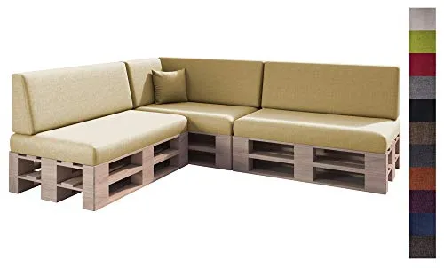 sunnypillow Palettenkissen 8er Set in beige von sunnypillow