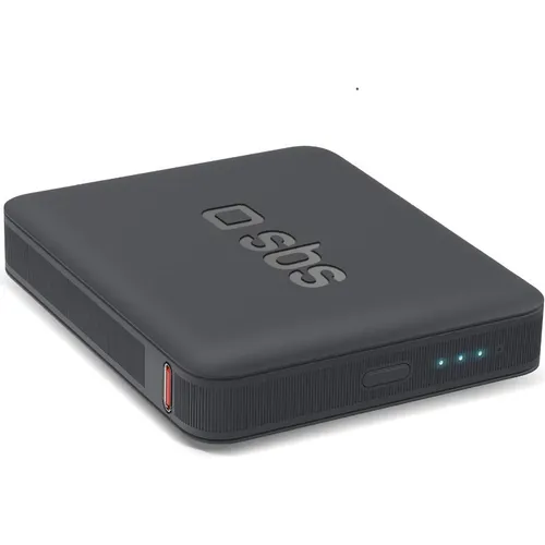 SBS Powerbank 5000 mAh - Klein und Kompakt - Externe Handyakkus, ideal für Reisen mit USB-C Power Delivery (10W) für schnelles Laden Ihrer Smartphones, Tablets und mehr; sicher und transportabel.