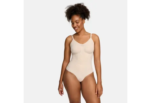 Creamy Fabrics Damen Shapewear Bodysuit mit String-Rückenteil – Nahtlos & Kompakt - Eleganter Bodysuit für einen unsichtbaren Sitz unter Kleidung. Starke Kompression formt Bauch und Taille, ideal für einen makellosen Look. Verstellbare Träger und praktischer Druckknopfverschluss bieten Komfort und Flexibilität.