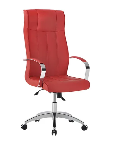 Stylischer Roter Designer Bürostuhl für Ihr Arbeitszimmer - Moderner Drehstuhl mit 5 Rollen, ideal für komfortables Arbeiten. Aus hochwertigem Leder gefertigt und in elegantem Rot, bringt er Stil und Funktionalität in Ihr Büro.