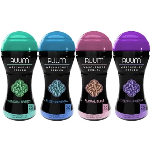 RUUM Wäscheduft Perlen 4er Pack Mix-Paket Textilparfüm für Waschmaschinen (4x 210g)