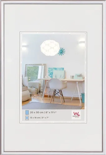 New Lifestyle 50x60 Silber Kunststoff-Bilderrahmen - Bilderrahmen 50x60 cm aus silbernem Kunststoff, ideal zum Aufhängen. Klarglas schützt Ihre Bilder und verleiht jedem Raum einen modernen Touch.
