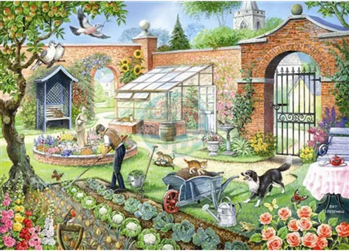 House of Puzzles Puzzle Kitchen Garden 1000 Teile Puzzle Landschaft