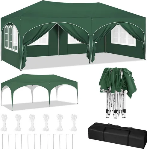 Woltu Pavillon 3x6 m mit 6 Seitenteilen