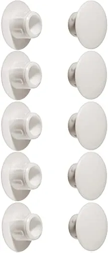 cyclingcolors 10x Abdeckkappen Kunststoff Blindbohrung Stopfen Blindstopfen Abdeckung Möbel (Ø6mm/weiß RAL 9010)
