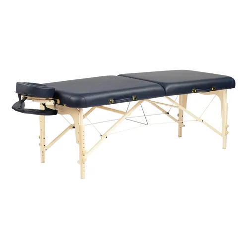 Massageliege BALANCE II 76 cm dunkelblau - Professionelle Massageliege für Shiatsu und Reiki, mit patentiertem CableLock-Klappsystem und komfortabler 5 cm Polsterung für höchsten Komfort.