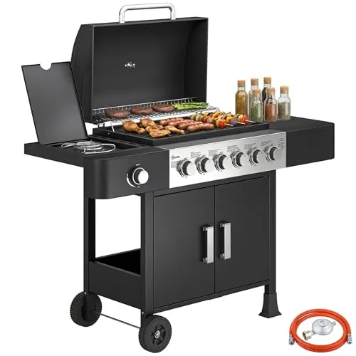 Outsunny Gasgrill 17,8 KW mit 6+1 Brennern von Outsunny
