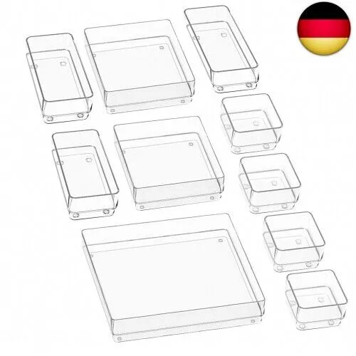 Puricon 10 Stück Schubladen Ordnungssystem/Organizer Plastik Schubladeneinsatz