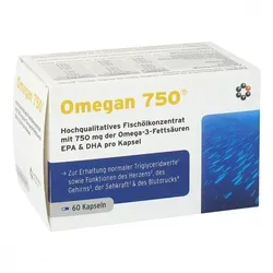 Omegan 750 Weichkapseln 60 St - rezeptfrei - Arzneimittel für Ihre Gesundheit: Omegan 750 Weichkapseln unterstützen die Herzfunktion und sind einfach einzunehmen.