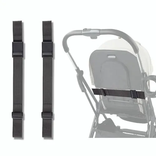 Stück Kinderwagen Sitzgurte zum Aufrichten (Schwarz) Universelle Sit Me Up Gurte,Kinderfahrrad-Anhänger Kompatibel mit Babyzen Yoyo u.a. Kinderwagen 2