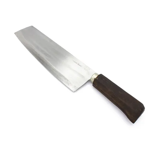 Handgefertigtes rustikales Chefmesser 20 cm Klinge - Campingausrüstung: Dieses scharfe Chefmesser aus Kohlenstoffstahl liegt perfekt in der Hand und ist vielseitig einsetzbar, ideal für Outdoor-Küche und Grillabende.