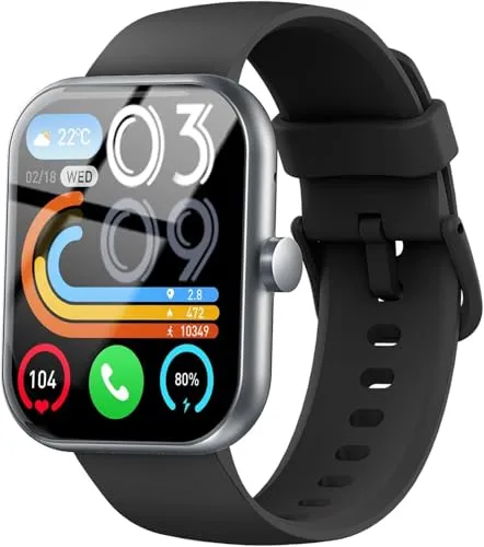 Smartwatch, 1.69 Zoll Touch-Farbdisplay Smart Watch mit Pulsmesser Schlafmonitor, Fitness Tracker mit Schrittzähler für Damen Herren, Smart Watch IP68 Wasserdicht Sportuhr fitnessuhr mit Stoppuhr