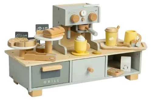 Bigjigs Holz-Kaffeeecken-Spielset, 32-teilig.