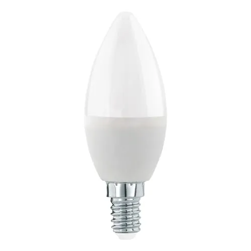 EGLO E14 LED Lampe dimmbar, Glühbirne in Kerzenform, 7,5 Watt (entspricht 60 Watt), 806 Lumen, Leuchtmittel Kerze warmweiß, 3000 K, Glühlampe opal weiß, C37, Ø 3,7 cm