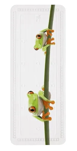 Kleine-Wolke Badewannenmatte Charlie, 36 x 92 cm - Rutschfeste Badewannenmatte mit Frosch-Motiv, 36 x 92 cm, aus hochwertigem PVC-Schaum. Sicherer Halt durch Saugnäpfe, maschinenwaschbar und ideal für ein sicheres Badeerlebnis.