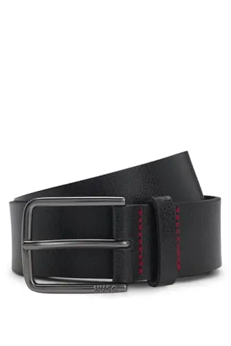 Gerik-Lam Sz35 Herren-Gürtel - Eleganter Gürtel mit Logo-Gravur auf dem Verschluss, 3,5 cm breit, mit hochwertigem gebürstetem Blaugrau-Finish für einen stilvollen Look.