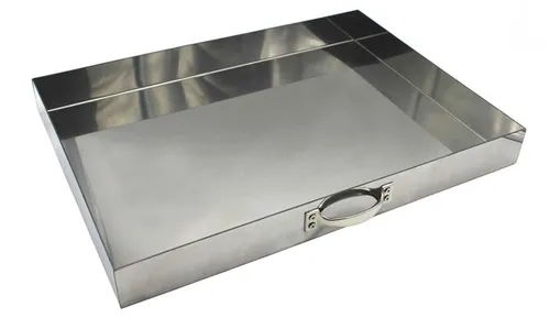 2mm Edelstahl Aschekasten 62 x 40 cm passend für Grillkamin 67 x 40 cm Grillclub