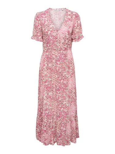 ONLY Female Kleid ONLCHIANTI Langes Kleid - Elegantes langes Kleid mit Kurzarm aus 100% Viscose LENZING ECOVERO, ideal für einen stilvollen Auftritt. Perfekt für besondere Anlässe oder den Alltag.